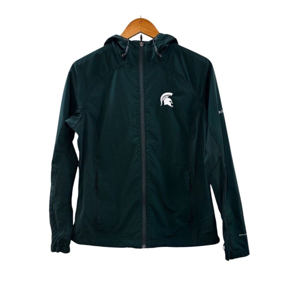 Columbia Michigan State Zip Up Jacket Hoodie Omni-Shield Green Size Large MSU